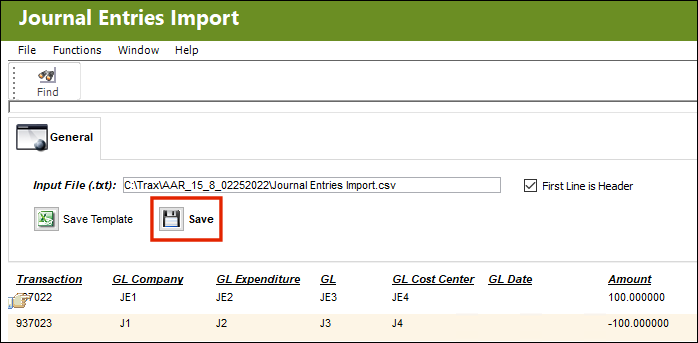 journal entries import5