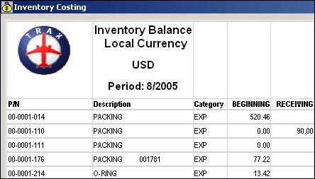 GL_inventory balance report