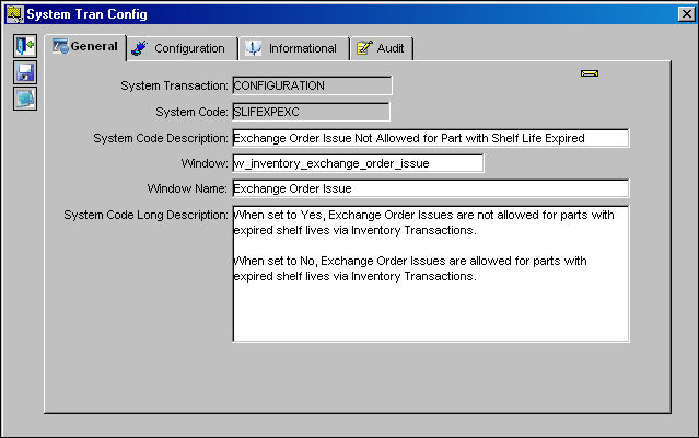 INVT_SLIFEXPEXC description