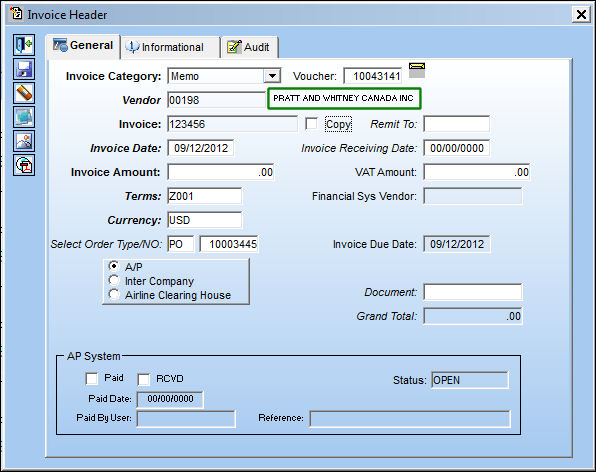 Invoice tab 2