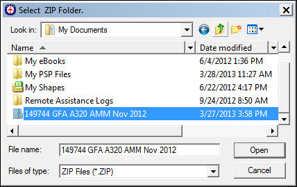 TDoc_XML Load - select ZIP folder