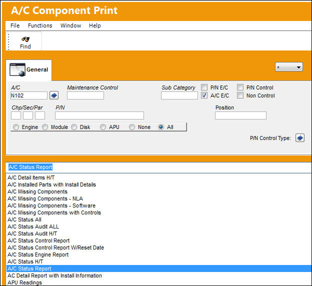 TECH REC_Print_AC Component_AC Status Report