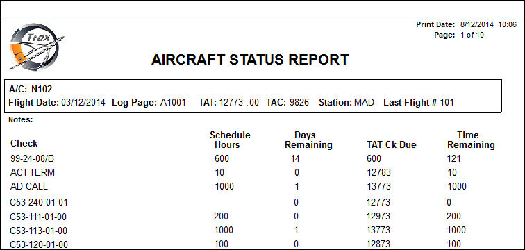 TECH REC_Print_AC Component_AC Status Report 2