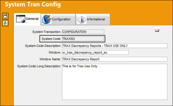 TRAXNO_configuration