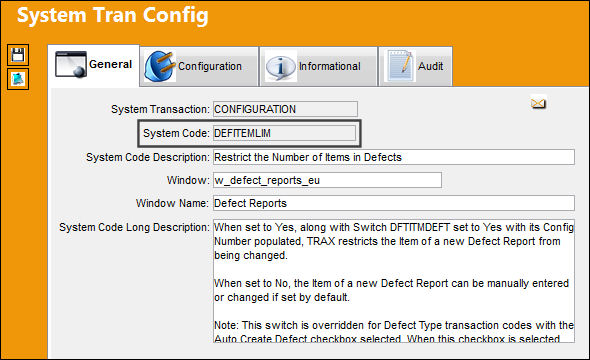 DEFITEMLIM_Configuration