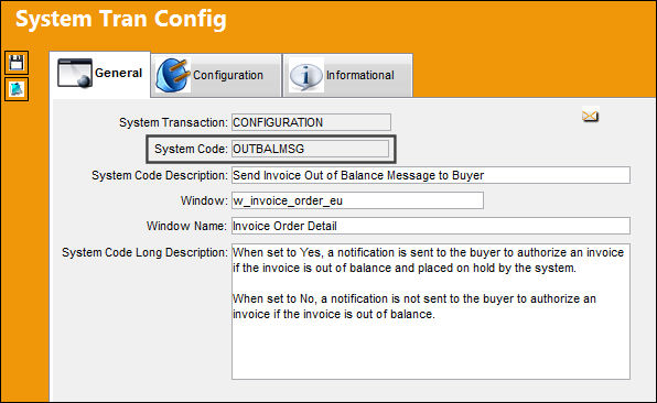 OUTBALMSG_Configuration