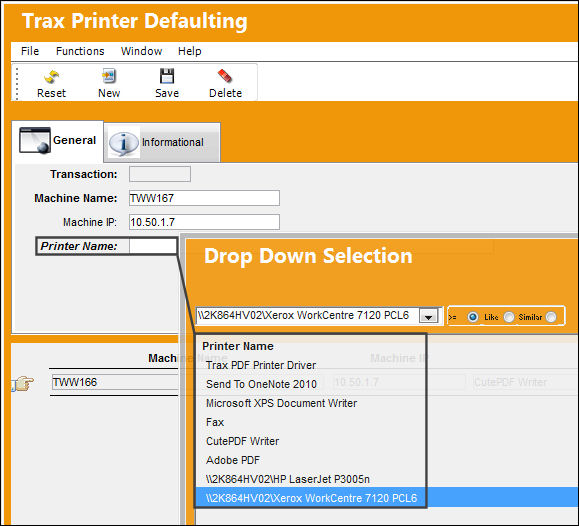 sys admin_trax printer defaulting 5