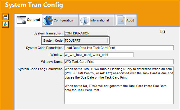TCDUEPRT_Configuration