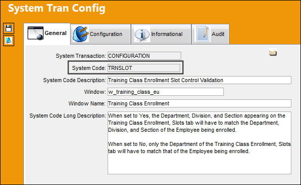 TRNSLOT_Configuration