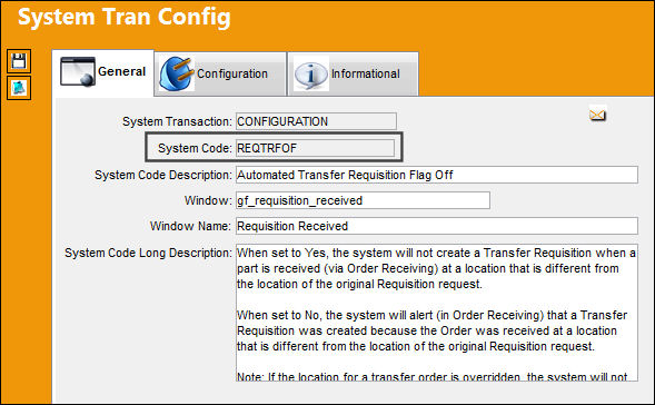 REQTRFOF_Configuration