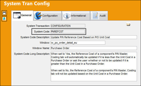 PNREFCST_Configuration
