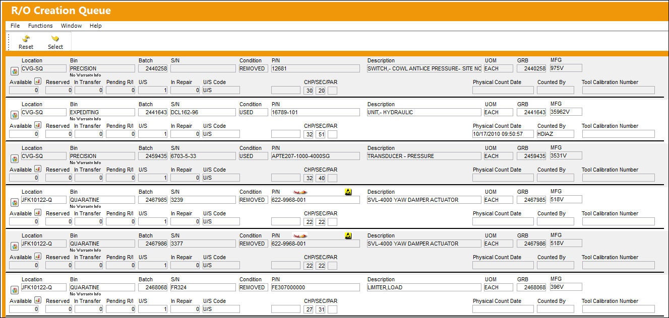 ORD_RO Creation Queue 1