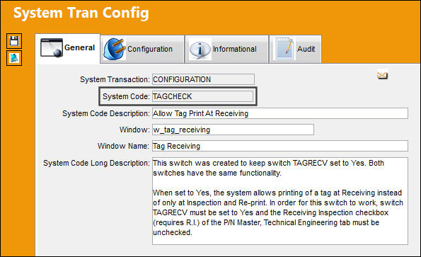 TAGCHECK_Configuration