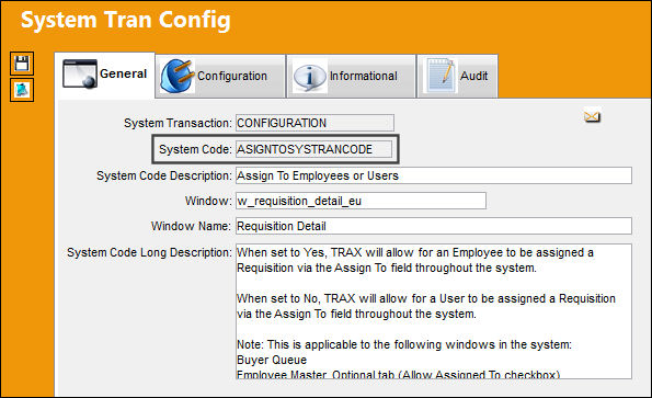 ASIGNTOSYSTRANCODE_Configuration