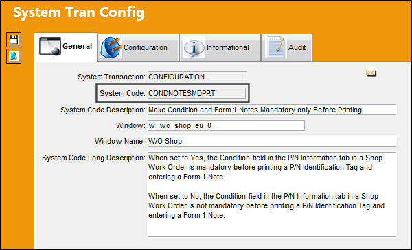 CONDNOTESMDPRT_Configuration