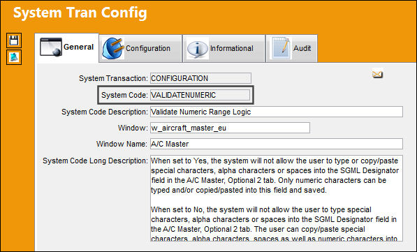 VALIDATENUMERIC_Configuration