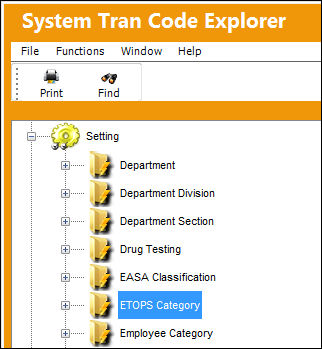Sys Admin_Exp_System Transaction Code Explorer_Setting_ETOPS Category