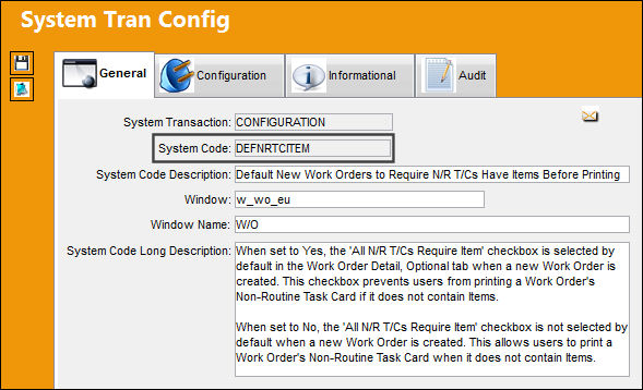 DEFNRTCITEM_Configuration