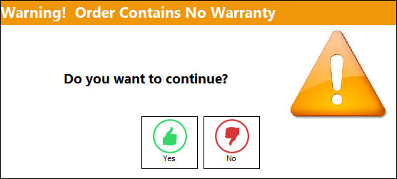 Order Contains No Warranty