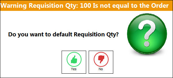 Requisition Qty Not Equal To Order Qty
