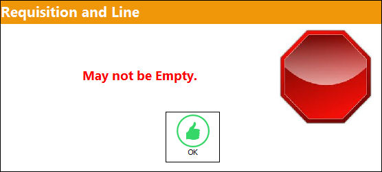 Requisition Line May Not Be Empty