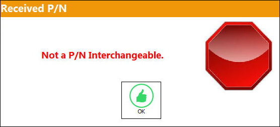 Received PN Not Interchangeable